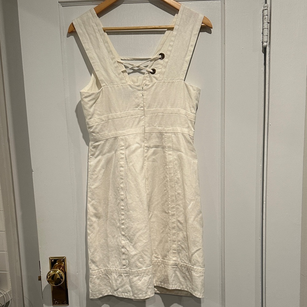 J. Crew White linen Lace-Up Dress - Picture 3 of 4